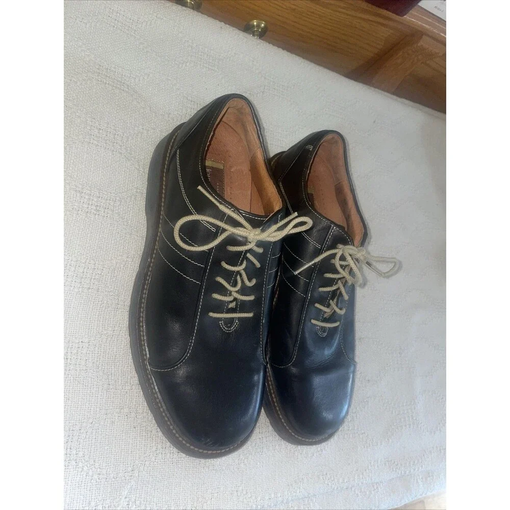 Johnston & Murphy Italy Men’s Casual Shoes Size 11 M Black Leather Going Out